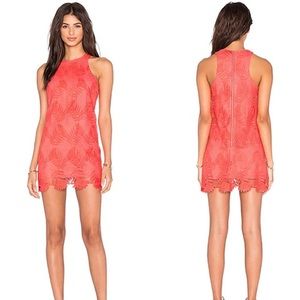 Lover and Friends Caspian Shift dress in Coral